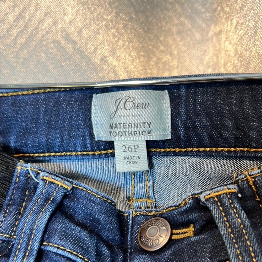 J Crew Maternity Toothpick Size 26 Dark Wash Stretch Skinny Jeans Ankle. (ord48) - Picture 3 of 13